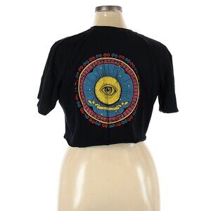 Urban Outfitters Size XL Cropped Momento Sol Black Graphic Tee